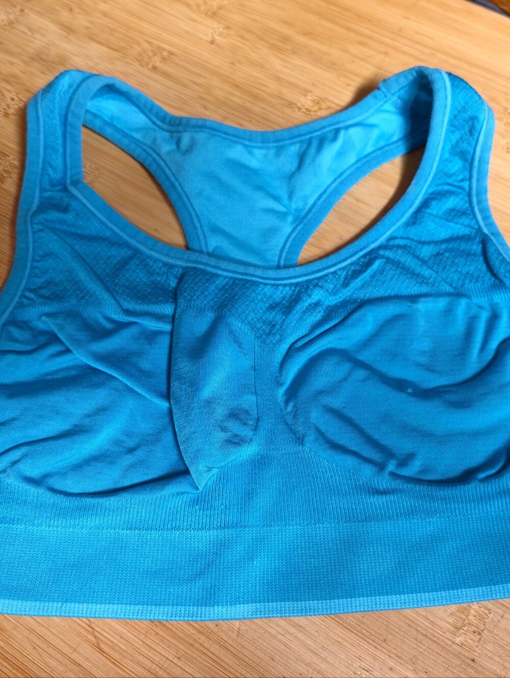 Champion Vapor High-Support Seamless Racerback Sports Bra - Blue M